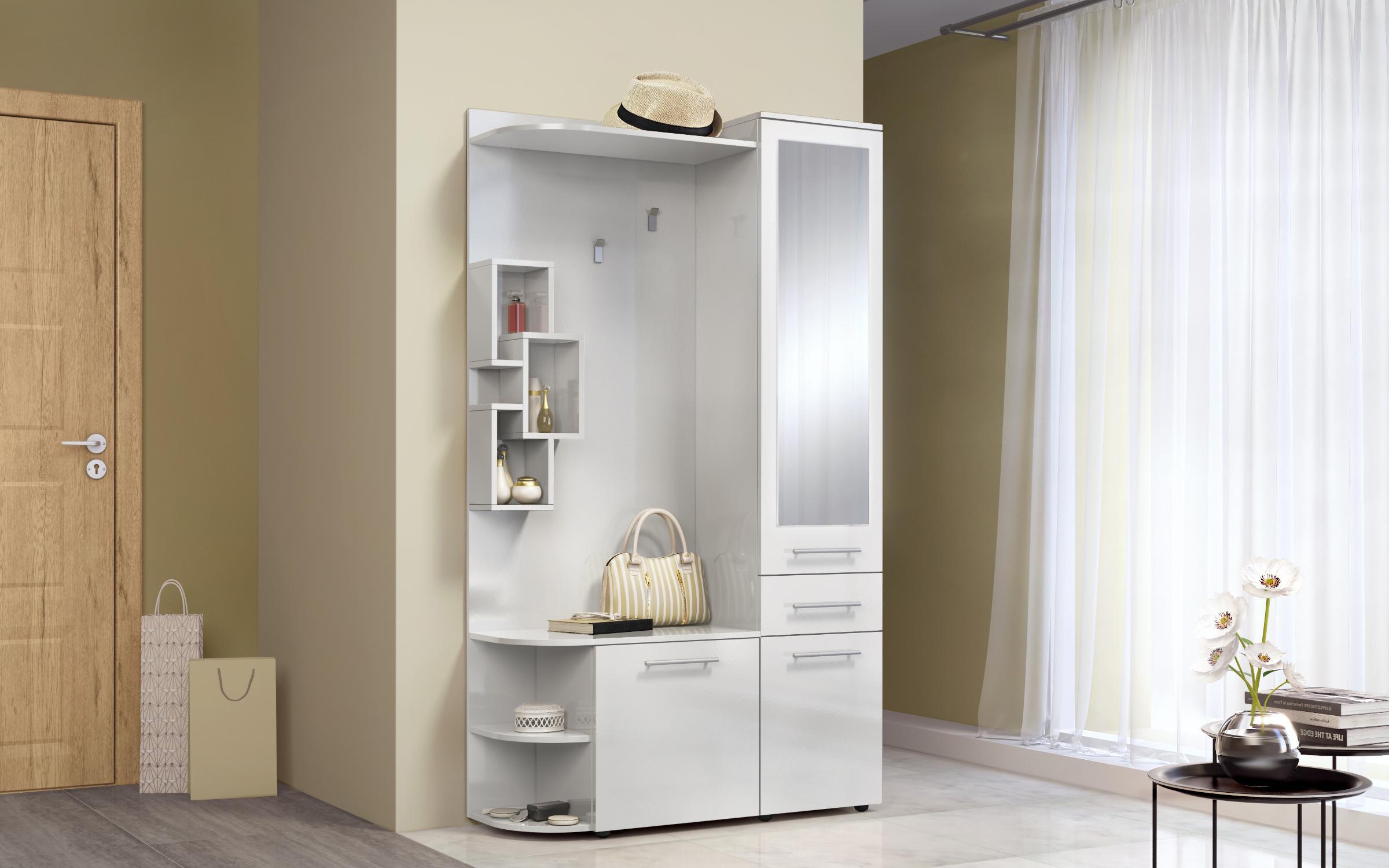 Hall Tree Nina, white gloss  1